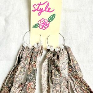 Paisley Hoop Earrings with Pearl Accents